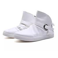 mens sneakers comfort pu spring fall outdoor flat heel black white und ...