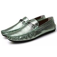 mens oxfords moccasin pu spring fall outdoor flat heel light green sil ...