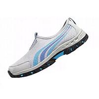 Men\'s Athletic Shoes Comfort PU Spring Fall Outdoor Flat Heel Gray Dark Blue Under 1in