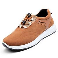 Men\'s Athletic Shoes Comfort PU Spring Fall Casual Flat Heel Light Brown Blue Gray Black Flat