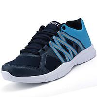 Men\'s Athletic Shoes Comfort PU Spring Fall Casual Flat Heel Blue Gray Black Flat