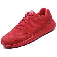 Men\'s Athletic Shoes Comfort PU Spring Fall Casual Flat Heel Khaki Red Black Flat