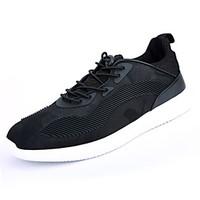 Men\'s Athletic Shoes Comfort PU Spring Fall Casual Flat Heel Black White Flat