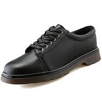 mens athletic shoes comfort pu spring fall casual flat heel black flat