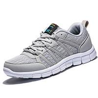Men\'s Athletic Shoes Comfort PU Spring Fall Casual Flat Heel Navy Blue Gray Black Flat