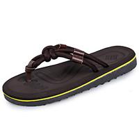 mens sandals comfort pu summer outdoor flat heel brown black under 1in