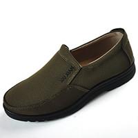 Men\'s Loafers Slip-Ons Light Soles Fabric Summer Casual Flat Heel Brown Black Flat