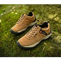 Men\'s Oxfords Spring Summer Comfort Light Soles Cowhide Outdoor Cycling Flat Heel Split Joint Khaki Light Brown Blue