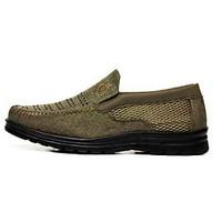 Men\'s Loafers Slip-Ons Comfort Fabric Spring Summer Casual Comfort Flat Heel Coffee Gray Flat