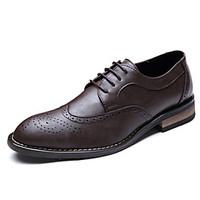 Men\'s Oxfords Spring Summer Formal Shoes Leather Wedding Office Career Party Evening Brown Black Walking Shoes