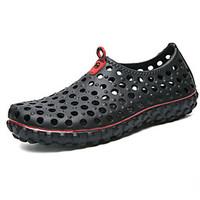 mens sandals summer jelly shoes pu outdoor casual flat heel black blue ...