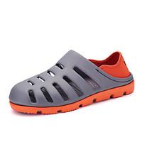 mens sandals spring summer hole shoes rubber outdoor casual black gray ...