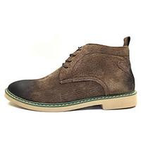 Men\'s Sneakers Spring Comfort Pigskin Leather Casual Brown Gray Black