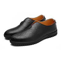 Men\'s Loafers Slip-Ons Spring / Fall Comfort PU Casual Flat Heel Slip-on Black / Blue / Brown Sneaker