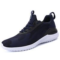 Men\'s Athletic Shoes Spring Fall Comfort PU Casual Flat Heel Black White Walking