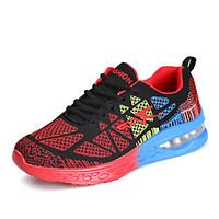 Men\'s Athletic Shoes Spring Summer Comfort Mary Jane Tulle Outdoor Casual Athletic Running Flat Heel Lace-upBlack/Red Black/Blue