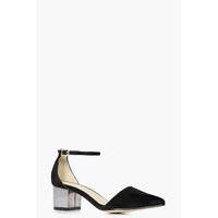 Metallic Heel Pointed Ballet - black