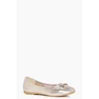 metallic trim basic ballet gold