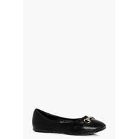 metallic trim basic ballet black