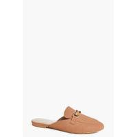 Metallic Trim Slip On Loafer Mule Flat - blush