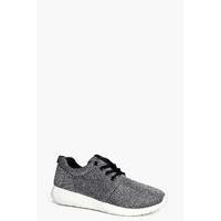 Metallic Lace Up Trainer - silver