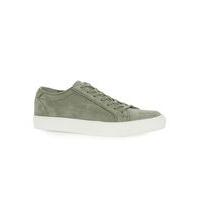 mens green khaki leather nubuck trainers green