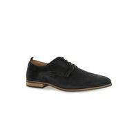 Mens Black Waxed Suede Derby Shoes, Black