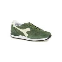 Mens DIADORA Green Leather Trainers, Green