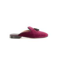 Mens Red HOUSE OF HOUNDS Burgundy Velvet Mule Loafers, Red