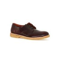 Mens Red UNION Burgundy Leather Derby Shoes, Red