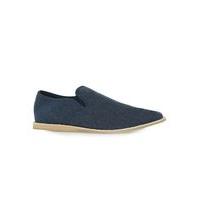 Mens Navy Canvas Slip On Shoes, NAVY