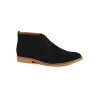 Mens Black Faux Suede Chukka Boots, Black