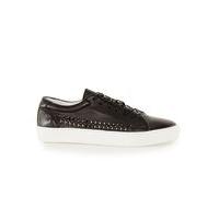 Mens Black Leather Trainers, Black