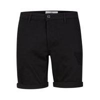 Mens Black Ripped Skinny Chino Shorts, Black