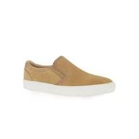 mens brown beige suede slip on sport shoes brown