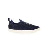 Mens Blue Navy Suede Trainers, Blue