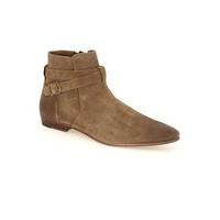 mens brown tan suede buckle ankle boots brown