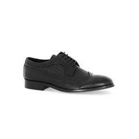 mens union black leather brogues black