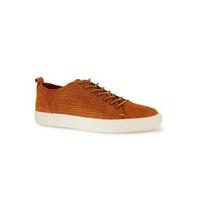 Mens Brown Tan Suede Weave Trainers, Brown