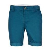 mens mid blue stretch skinny chino shorts blue