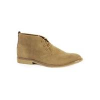 Mens Brown Beige Faux Suede Chukka Boots, Brown