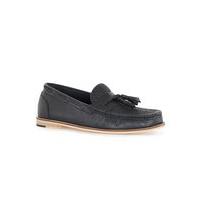 mens black leather weaved tassel loafers black