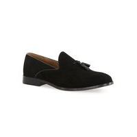 mens black faux suede loafers black