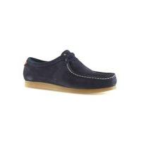 Mens Blue Navy Suede Lace Up Shoes, Blue