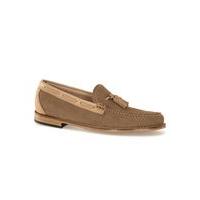 Mens Yellow BASS WEEJUNS Sand Suede Tassel Loafers, Yellow