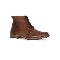 mens brown tan leather brogue boots brown