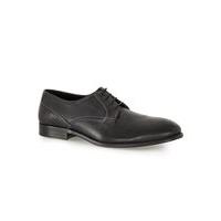 Mens Black Leather Derby Shoes, Black