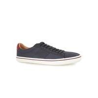 mens blue navy canvas trainers blue