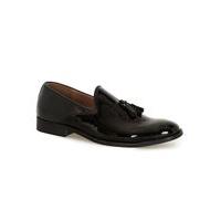 Mens Black Patent Tassel Loafers, Black