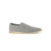 Mens Grey Canvas Slip On Shoes, Grey